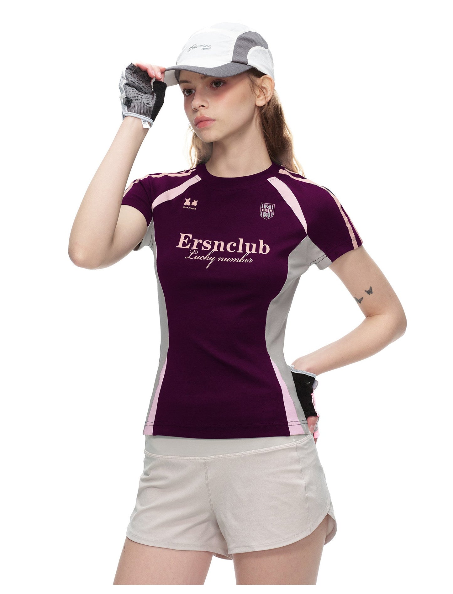 Sports Short Sleeve Slim Shirt - Purple