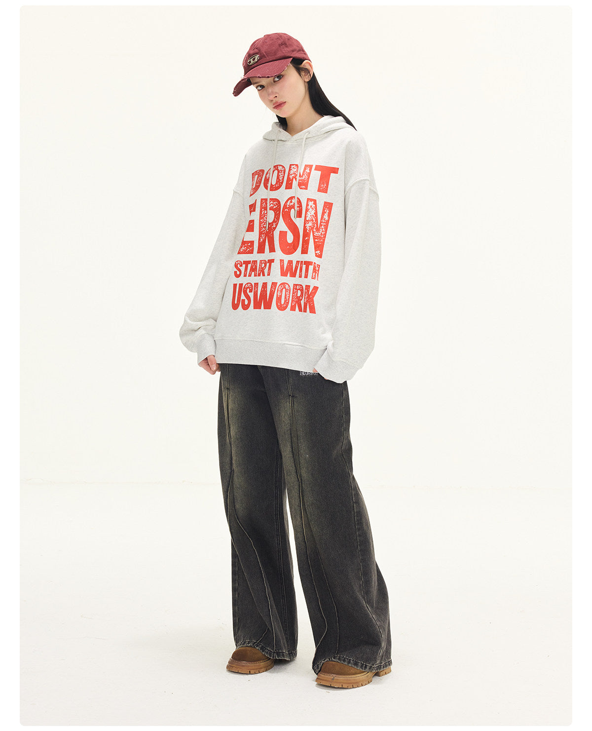 Letter Print Hoodies - White