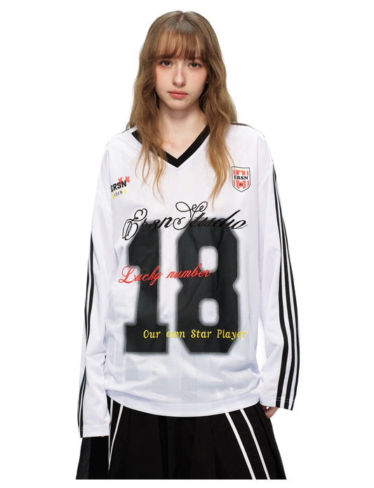 Game Day 3.0 Long Sleeve Jersey No. 18 - White
