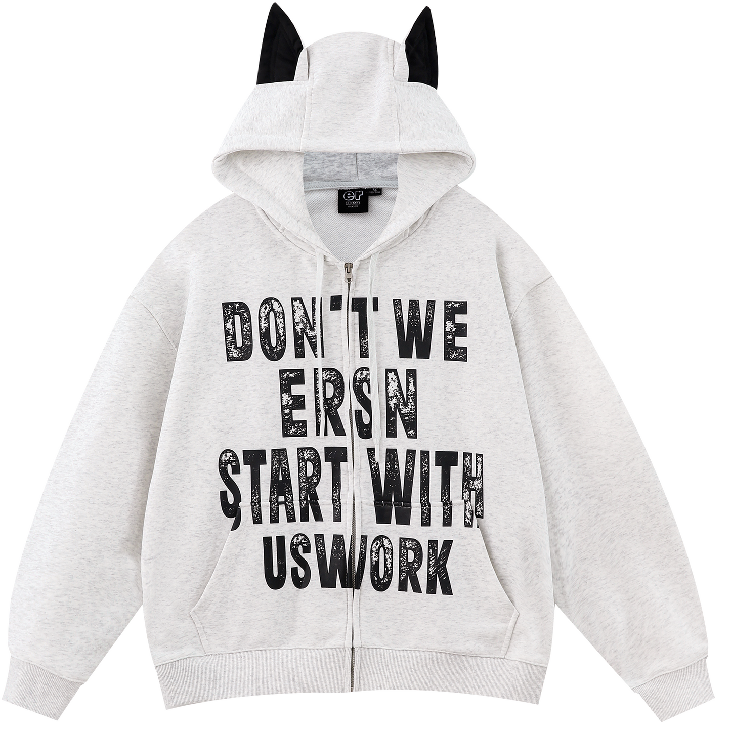 Letter Print Coat - White