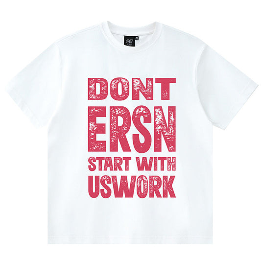 Letter Print Loose T-shirt - White